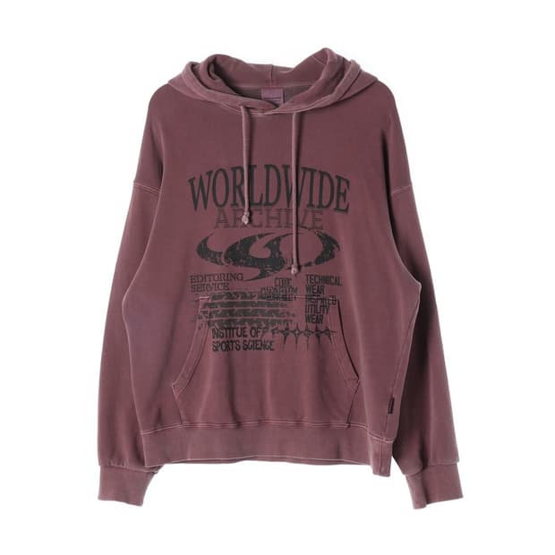 코드그라피 피그먼트 버건디 후드티 M