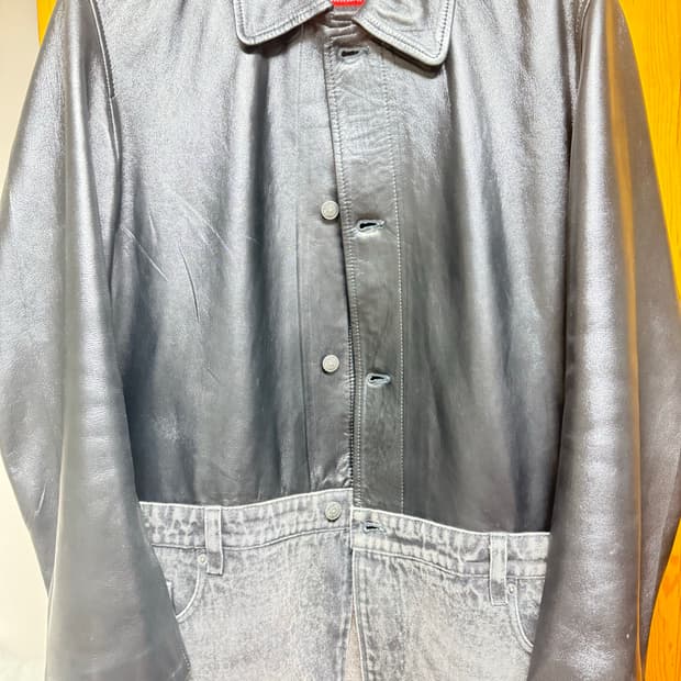 디젤 양가죽 데님 코트