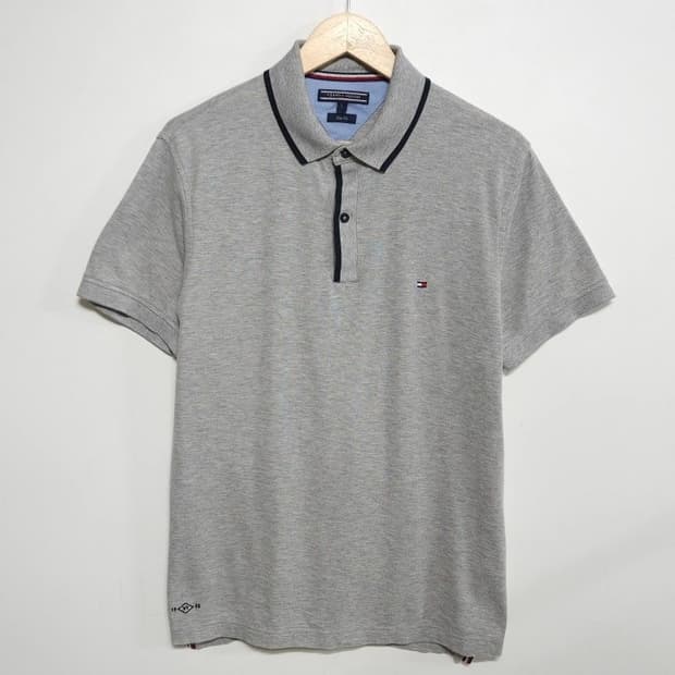 105 TOMMY 타미힐피거 반팔 카라티 그레이