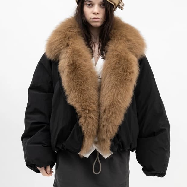 Fox fur collar goose down jacket