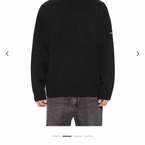 발렌시아가 로고 패치트 울 니트 100% 버진울 xs