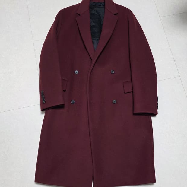 질스튜어트 와인 더블 코트