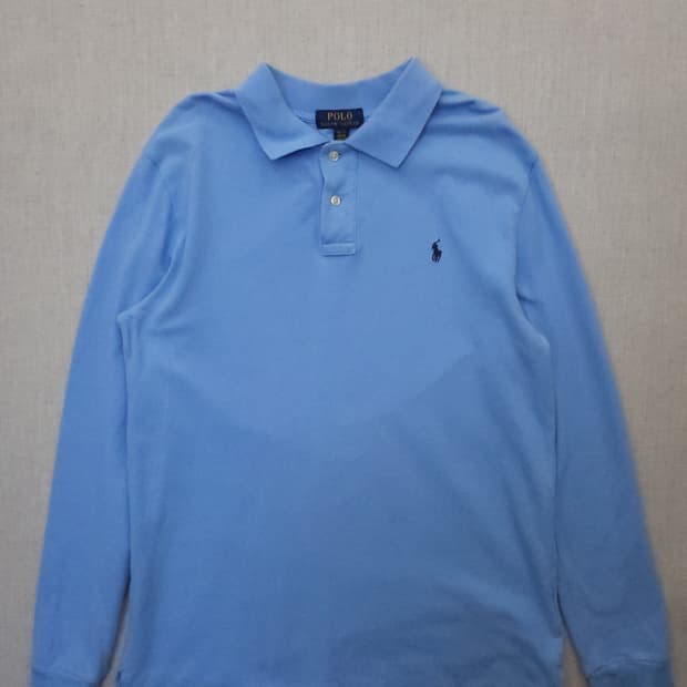 폴로 랄프로렌 긴팔 폴로 하늘색 XL