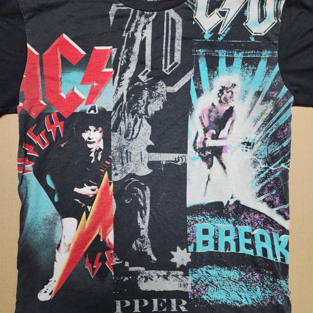 AC/DC 올오버 프린팅 밴드티 블랙