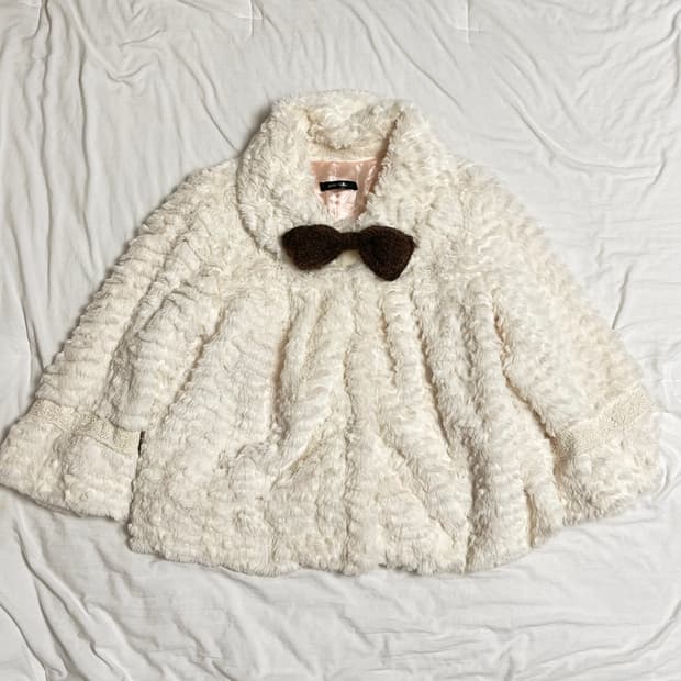 빈티지 아이보리 퍼 자켓