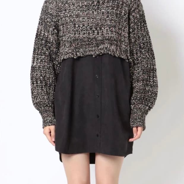 [MURUA] Knit doking mini onepice