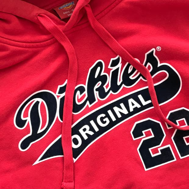 디키즈 빨간색 후드티 22 프린팅