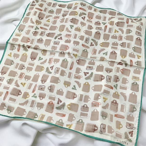 [정품] Celine 셀린느 가방패턴 빈티지 쁘띠스카프 손수건