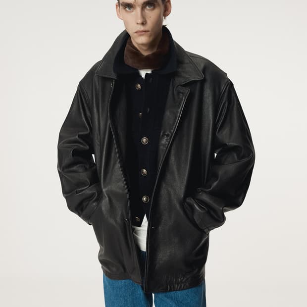 [새상품] 렉토 25FW 빈티지 레더 초어 자켓 블랙