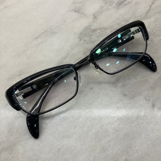 B49 자포니즘 JAPONISM 패턴 블랙 소프트 스퀘어 하금테 안경