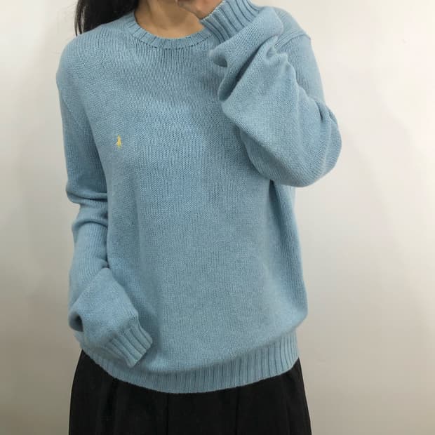 폴로 하늘색 코튼니트 [XL] 