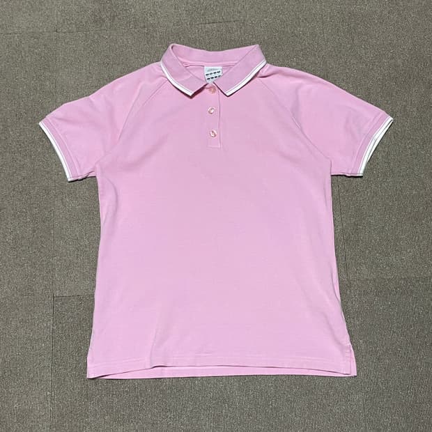 아디다스 핑크 배색 폴로 티셔츠