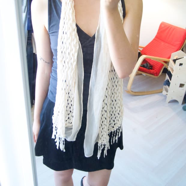 mixed long scarf