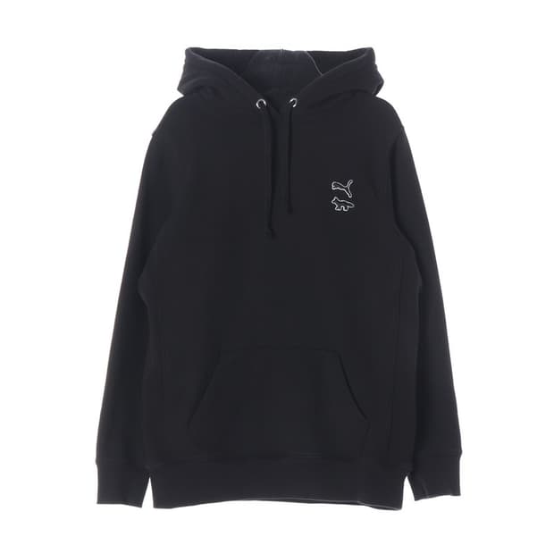 메종키츠네 x 푸마 콜라보 블랙 후드티 S
