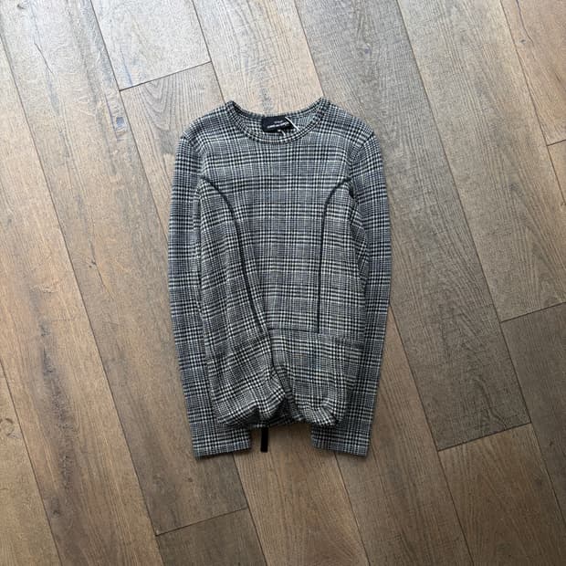 Houndtooth Shirring Transformed Blouse