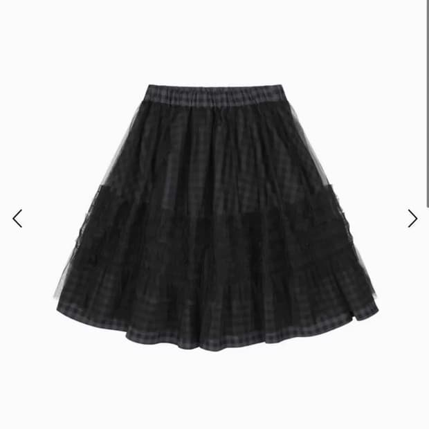 오헤시오 레이어드 시어 프릴 스커트 카키