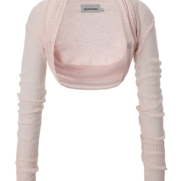 쓰리타임즈 엔젤 숄 볼레로 핑크
