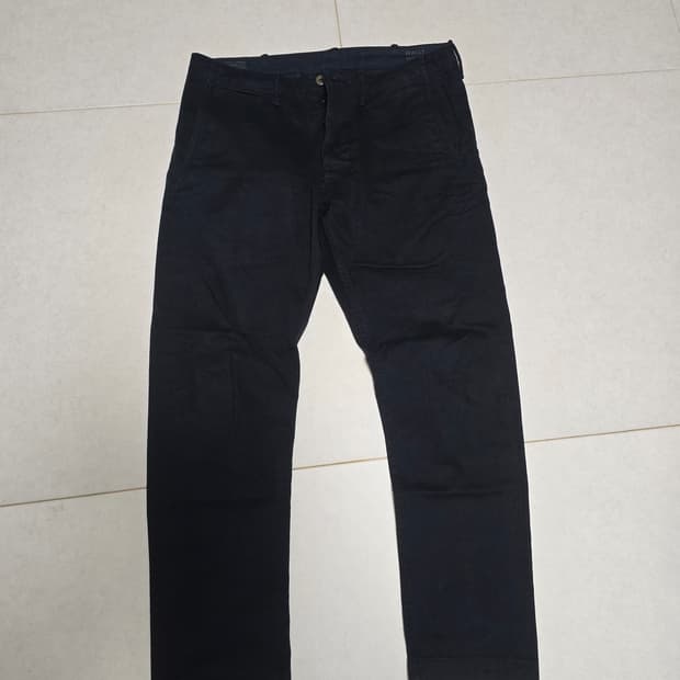 폴로 랄프로렌 한정판 셀비지 블랙 치노 코튼 트윌 팬츠