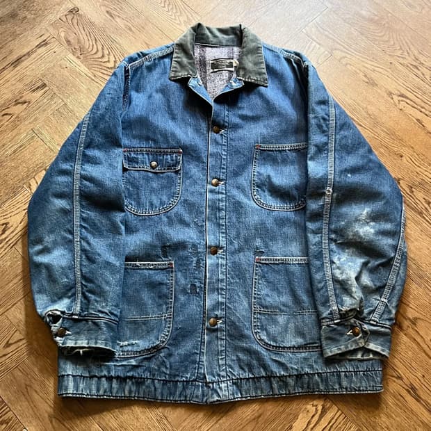 [XL]70's Sears 시어스 블랭킷 라이닝 데님 초어 자켓