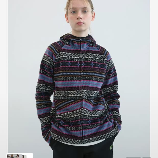 새상품) 엔조 블루스 셔링 포켓 플리스 집업 후디 (Multi)