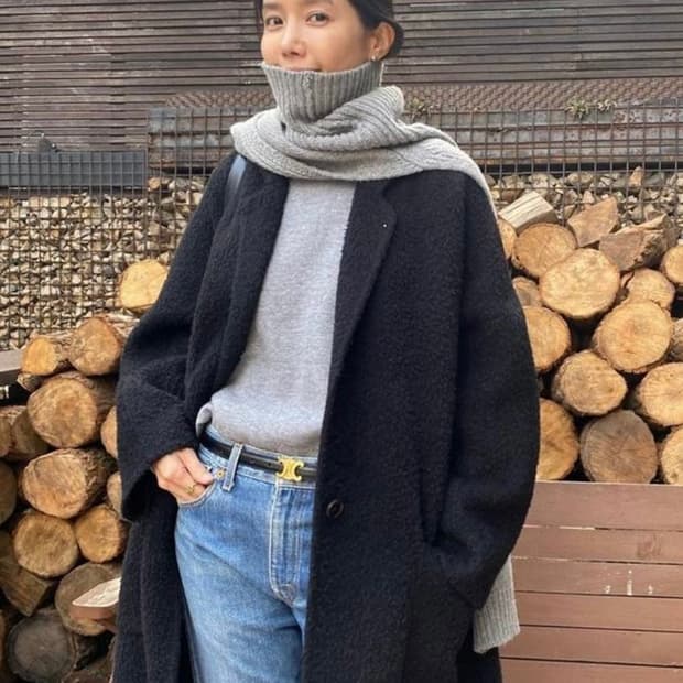 momen 터틀넥 니트 머플러