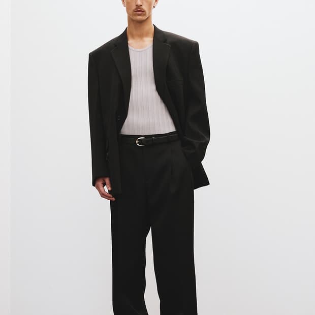 렉토 25SS 더블 플리츠 와이드 팬츠 블랙 M사이즈