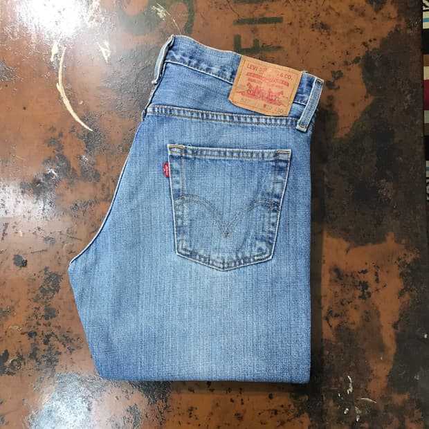 리바이스 527 연 중청 데님 팬츠 허리 32 사이즈 