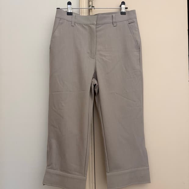 사파리스팟 1/2 Cuff Cropped Pants (Ivory)