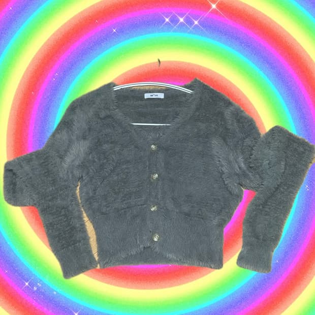 as"on 애즈온 회색 퍼 가디건