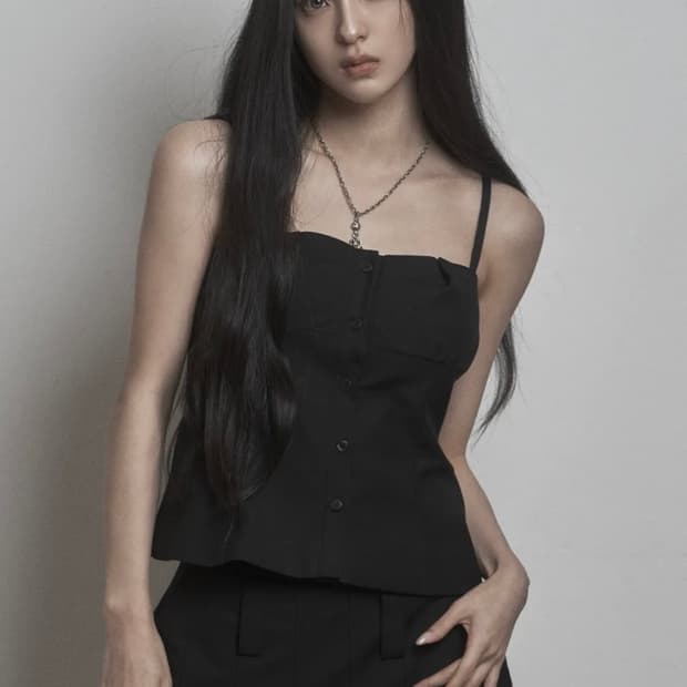 카키포인트 Suit Bustier Top (black)