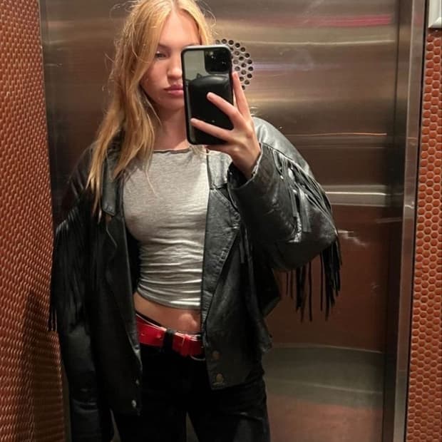 프린지 레더 자켓