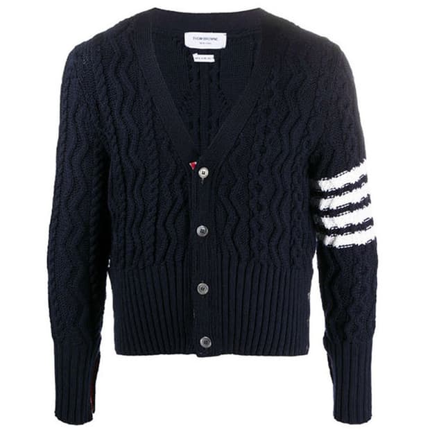 톰브라운 니트 가디건 네이비