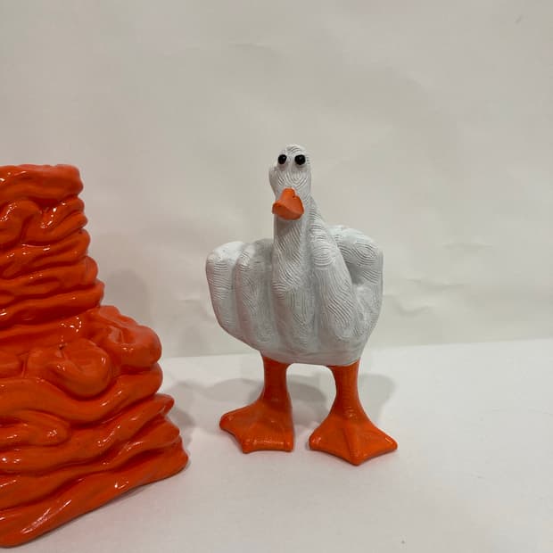 White Goose Figure 오리 오브제