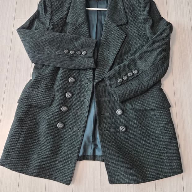 레리안(Leilian) 클래식 더블브레스티드 자켓 • 딥그린