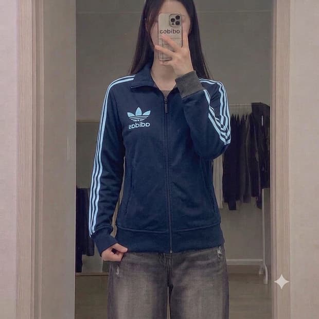 아디다스 하늘 삼선 트랙탑 져지 셋업 M-L