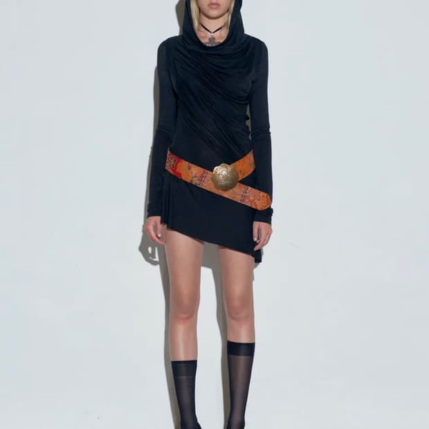 스컬프터 Two Way Draped Hoodie