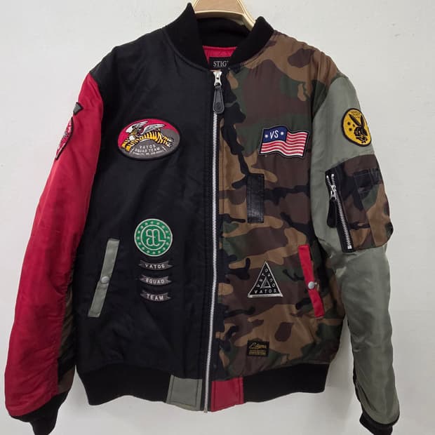 스티그마 바토스 소사이어티 패치 봄버 자켓 라지