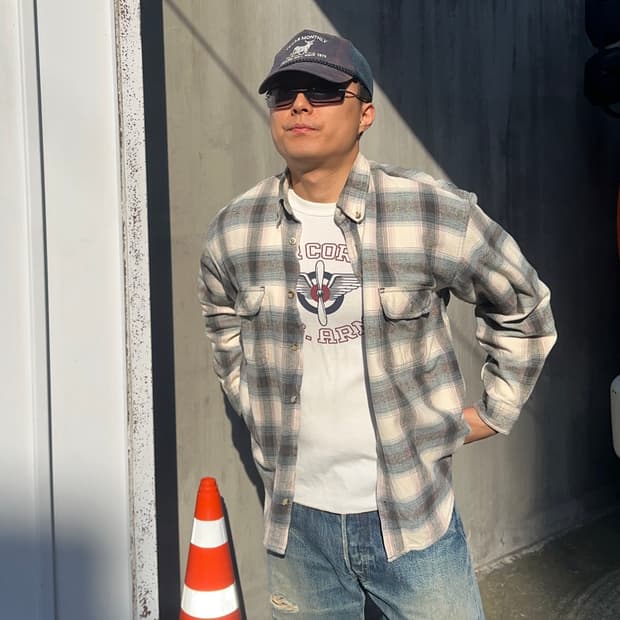 90’s Pepsi check pattern flannel shirt