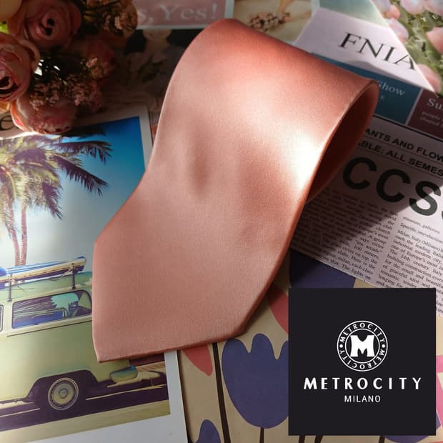 메트로시티 실크 피치 솔리드 넥타이 9.4cm A+등급 A19689