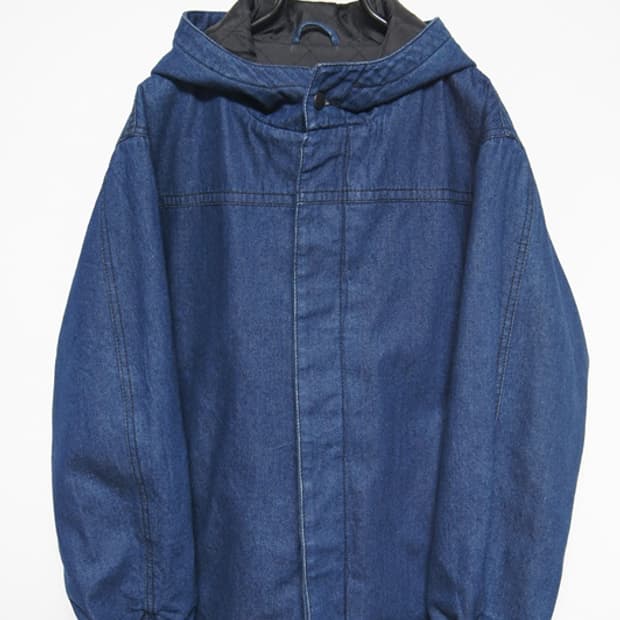 꼼데가르송 정품 후드 데님 블루종 M