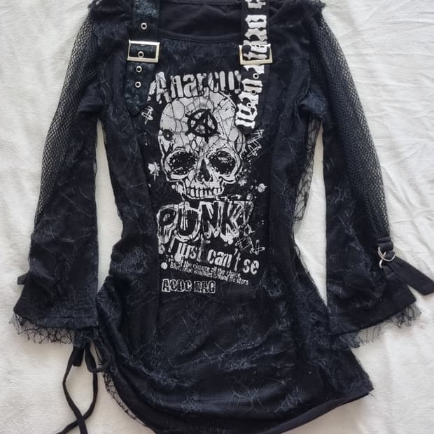 빈티지 acdc rag 펑크 블랙 티셔츠 