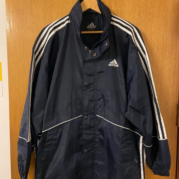빈티지 아디다스 네이비 삼선 바람막이 자켓