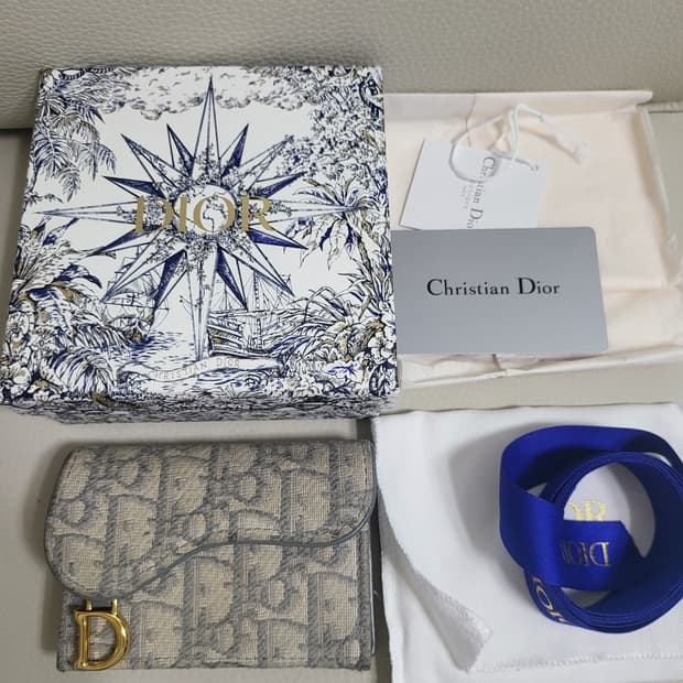 디올 오블리크 카드지갑 그레이 