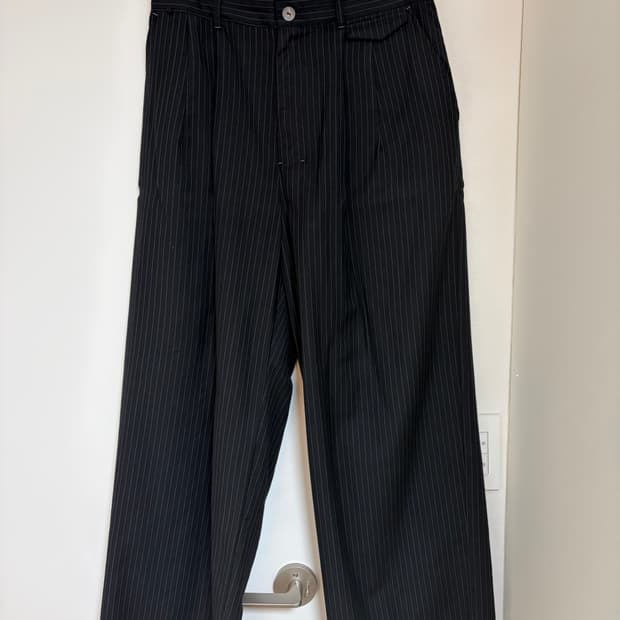 폴리테루 핀 스트라이프 트라우저