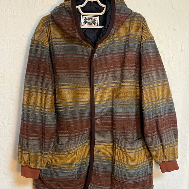 빈티지 보헤미안 후드 아우터 자켓 에스닉