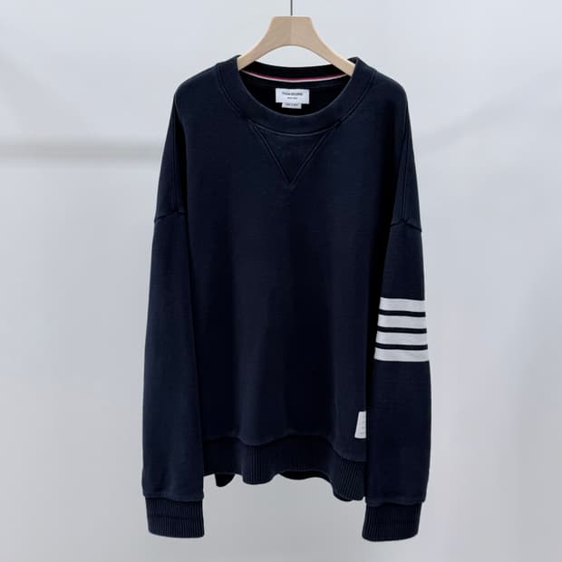 [A급/5] 톰브라운 사선완장 오버핏 맨투맨 그레이