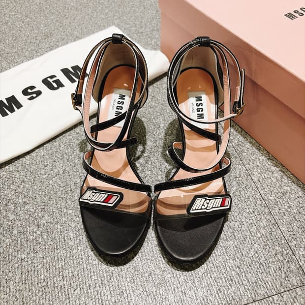 (정품/새상품) MSGM 여성 블랙 스트랩 샌들 힐