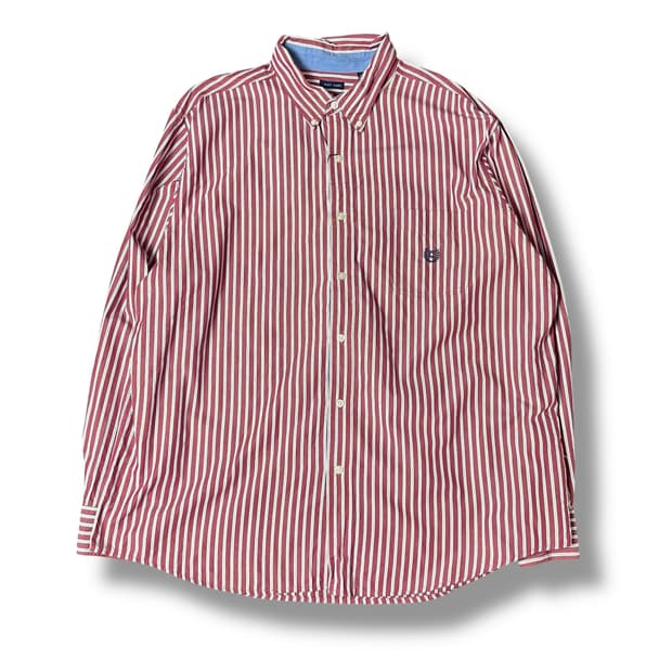 챕스 레드 스트라이프 버튼 다운 셔츠 XXL
