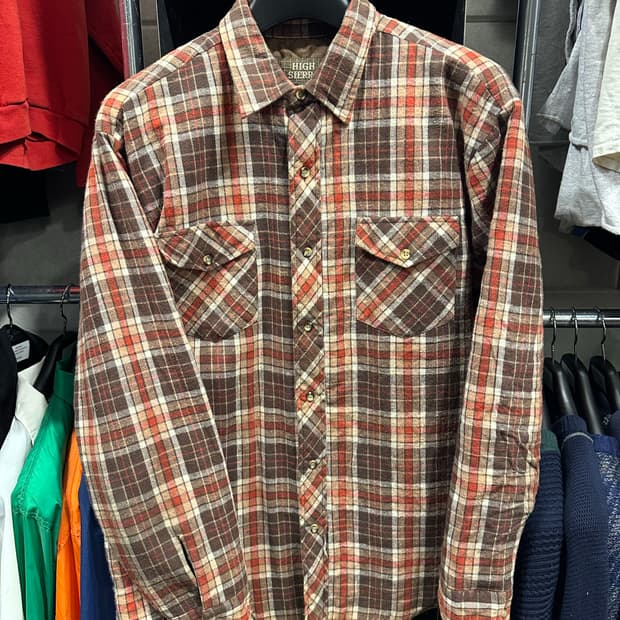 빈티지 90s 퀄팅 플란넬 셔츠 