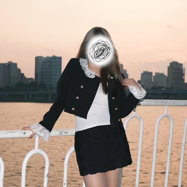 레이스 카라 블랙 자켓